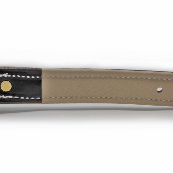 K-9 Komfort 1 Inch Dark Brown Latigo with Light Buffalo Liner Premium Deluxe Leather Center Ring Collar