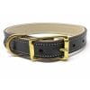 K-9 Komfort 1 Inch Dark Brown Latigo with Light Buffalo Liner Premium Deluxe Leather D Ring Collar