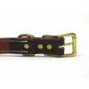 K-9 Komfort 1 Inch Dark Brown Latigo with Rust Cow Hide Premium Deluxe Leather D Ring Collar