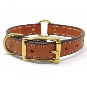 London Tan Deluxe Leather Center Ring Collar