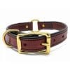 K-9 Komfort 1 Inch Mahogany Deluxe Leather Center Ring Collar