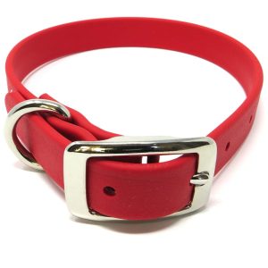K-9 Komfort 3/4 Inch TufFlex Red D Ring Collar