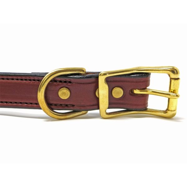 K-9 Komfort 1 Inch Mahogany Deluxe Leather D Ring Collar