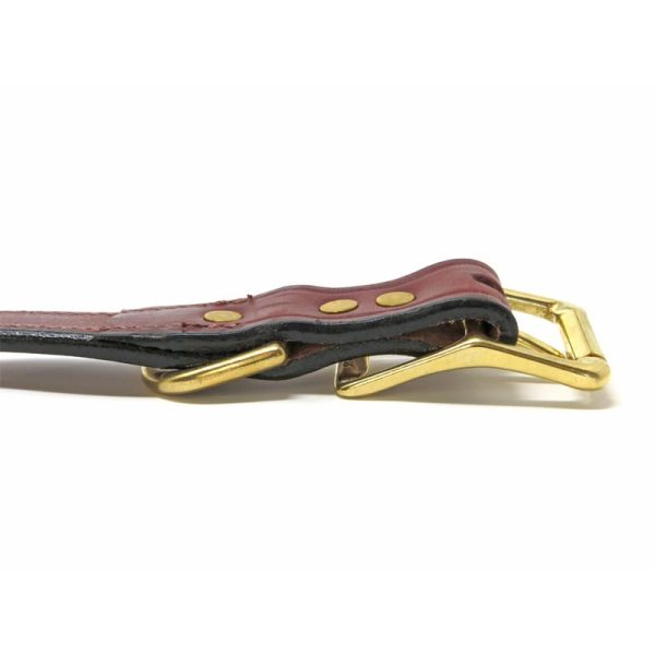 K-9 Komfort 1 Inch Mahogany Deluxe Leather D Ring Collar