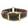 K-9 Komfort 1 Inch Dark Brown Latigo with Rust Cow Hide Premium Deluxe Leather Center Ring Collar