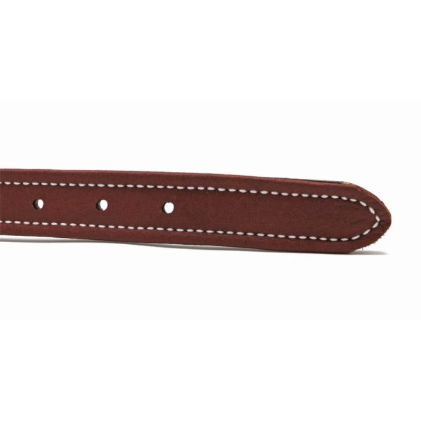K-9 Komfort 1 Inch Dark Brown Latigo with Rust Cow Hide Premium Deluxe Leather Center Ring Collar