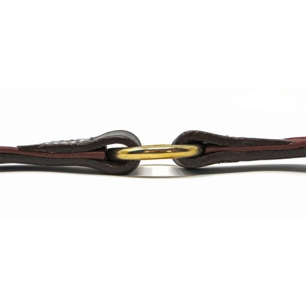 K-9 Komfort 1 Inch Dark Brown Latigo with Rust Cow Hide Premium Deluxe Leather Center Ring Collar