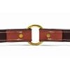 K-9 Komfort 1 Inch Tan Skirting with Burgundy Latigo Premium Deluxe Leather Center Ring Collar