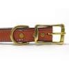 K-9 Komfort 1" Premium Deluxe Tan Skirting with Dark Buffalo Liner Leather D Ring Collar