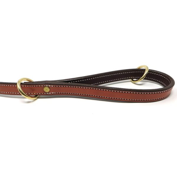 K-9 Komfort Tan Skirting with Burgundy Latigo Premium Deluxe Leather Lead