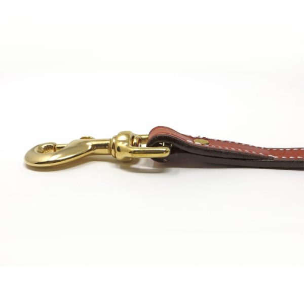 K-9 Komfort Tan Skirting with Burgundy Latigo Premium Deluxe Leather Lead