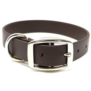 K-9 Komfort 1 Inch TufFlex Brown D Ring Collar