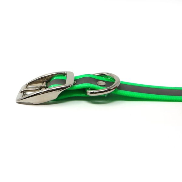 K-9 Komfort 1 Inch Reflective Neon Green Center Ring Collar