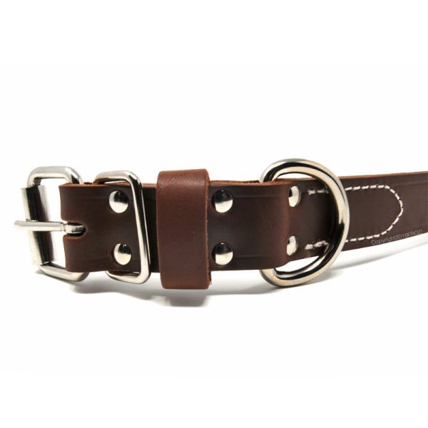 1 1/4 Inch Deluxe Leather Collar