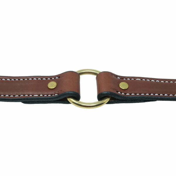 1 Inch Chestnut Premium Leather Center Ring Collar