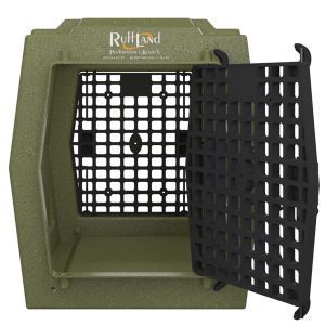 Ruff Land Kennels Medium Double Door Dog Kennel OD Green