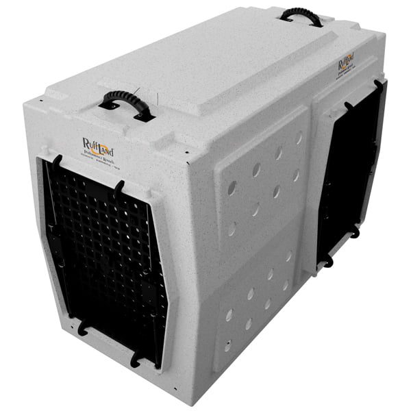 Ruff Land Kennels XL Double Door Dog Kennel - Front and Right